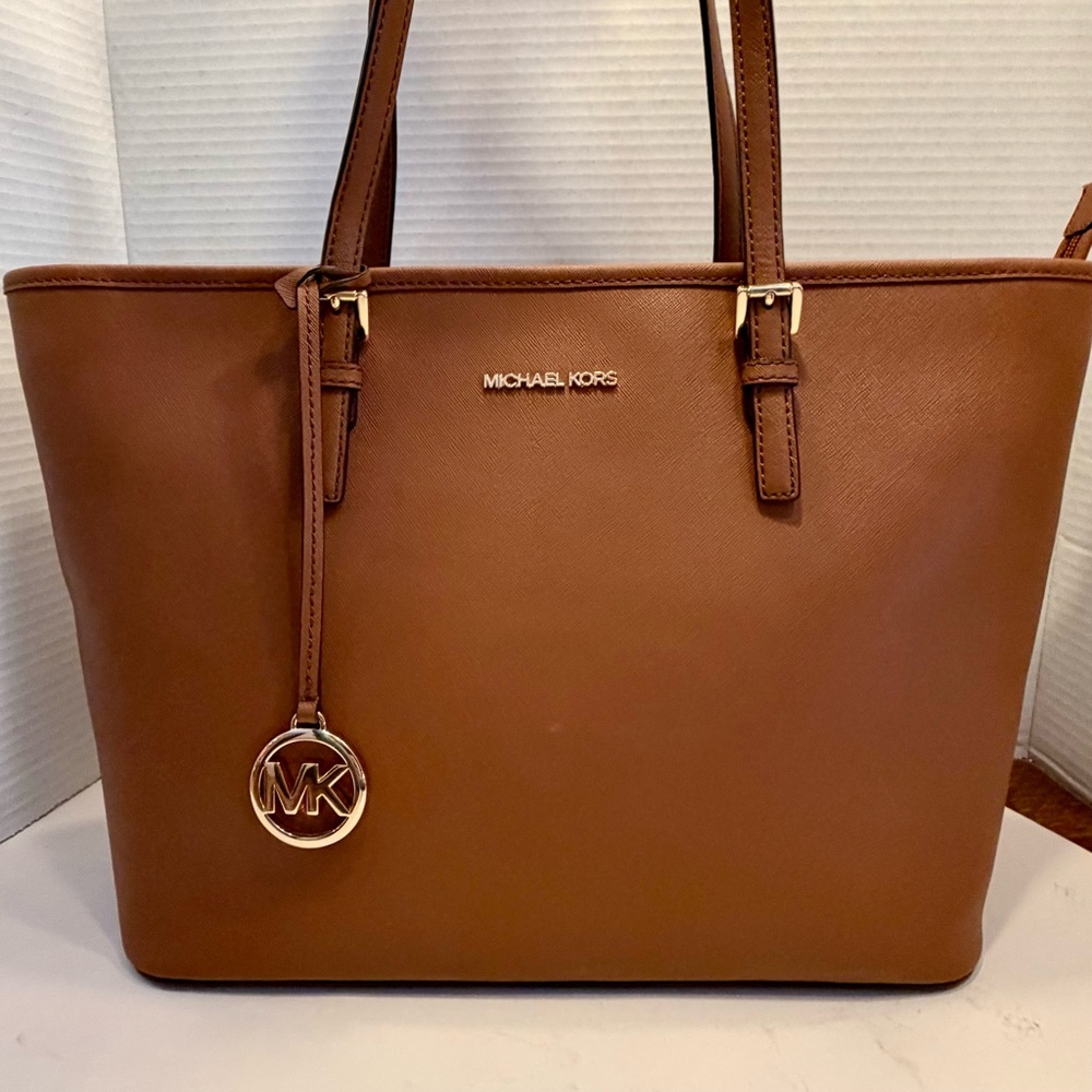 MICHAEL KORS Jet Set Saffiano Leather Tote Shoulder Bag - Picture 2 of 13